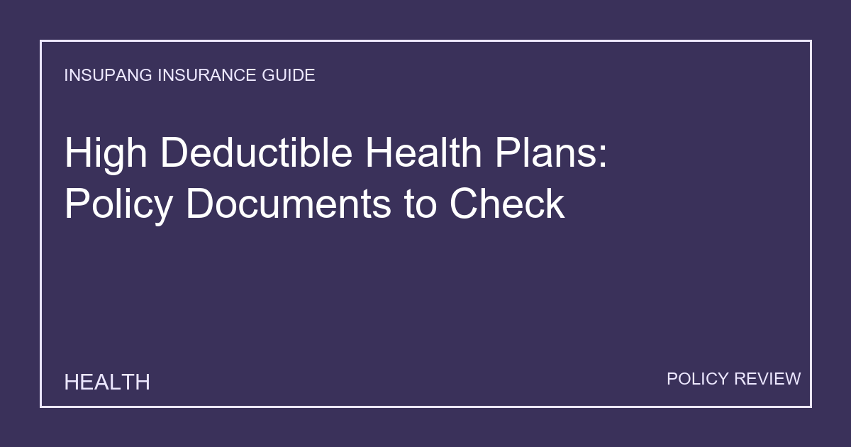 High Deductible Health Plans: Policy Documents to Check - Insupang insurance guide thumbnail