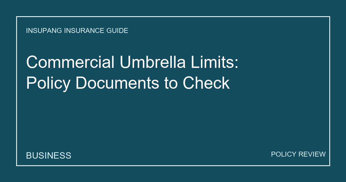 Commercial Umbrella Limits: Policy Documents to Check - Insupang insurance guide thumbnail