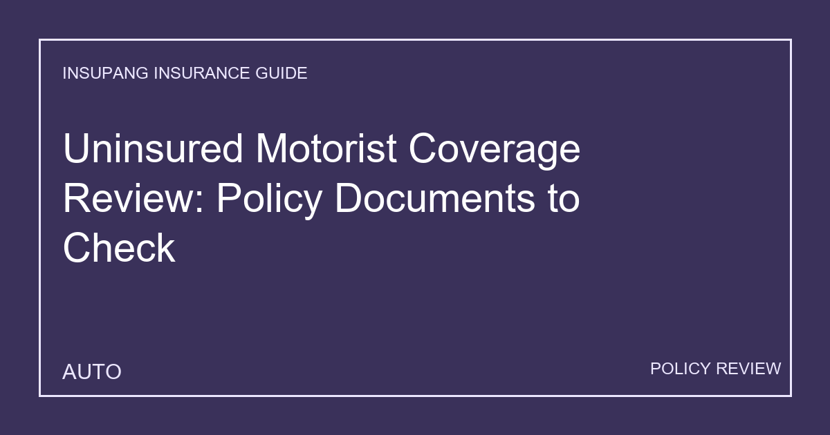 Uninsured Motorist Coverage Review: Policy Documents to Check - Insupang insurance guide thumbnail
