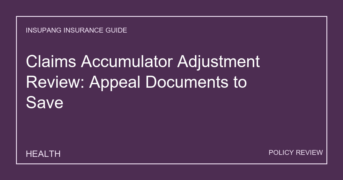 Claims Accumulator Adjustment Review: Appeal Documents to Save - Insupang insurance guide thumbnail