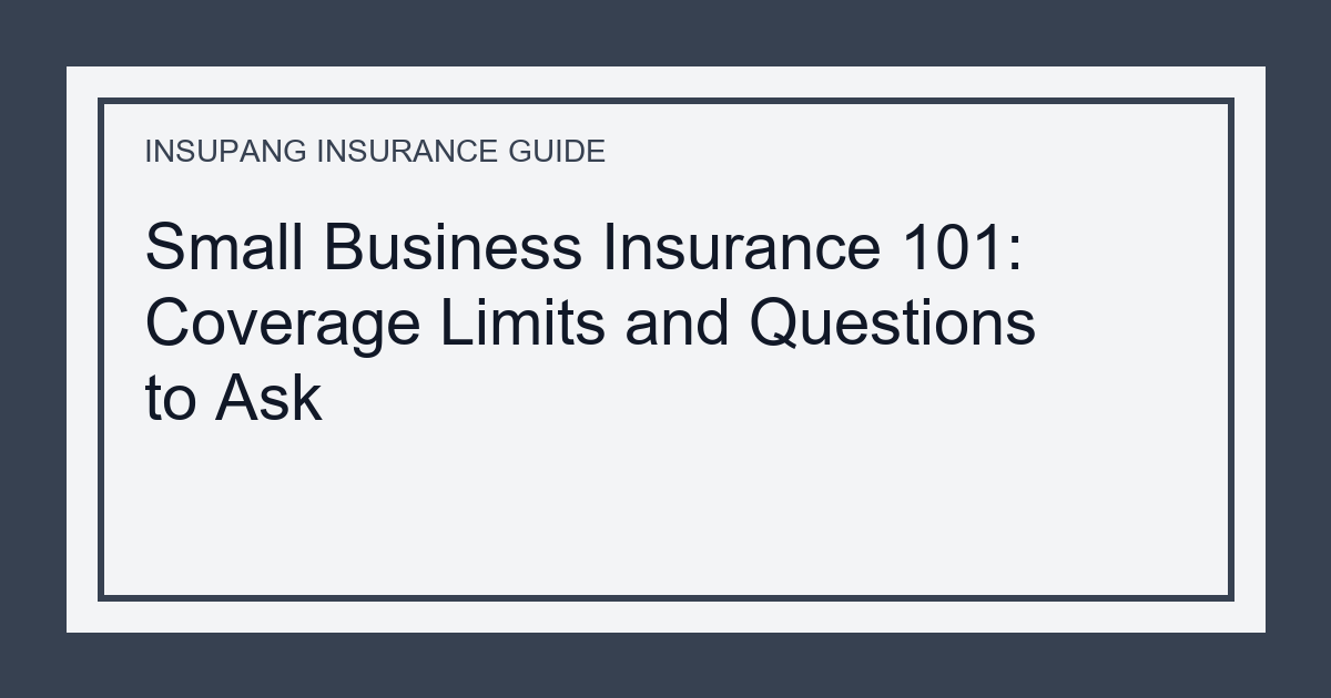 Small Business Insurance 101: Coverage Limits and Questions to Ask - Insupang insurance guide thumbnail