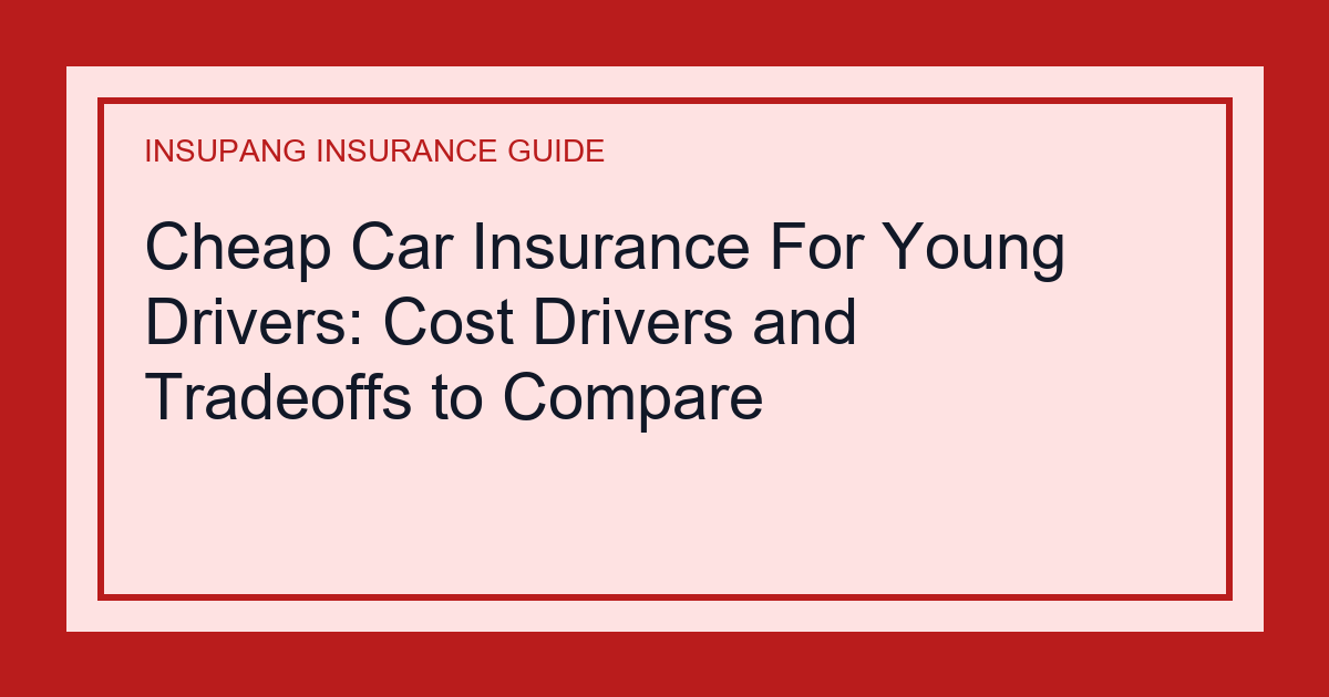 Cheap Car Insurance For Young Drivers: Cost Drivers and Tradeoffs to Compare - Insupang insurance guide thumbnail