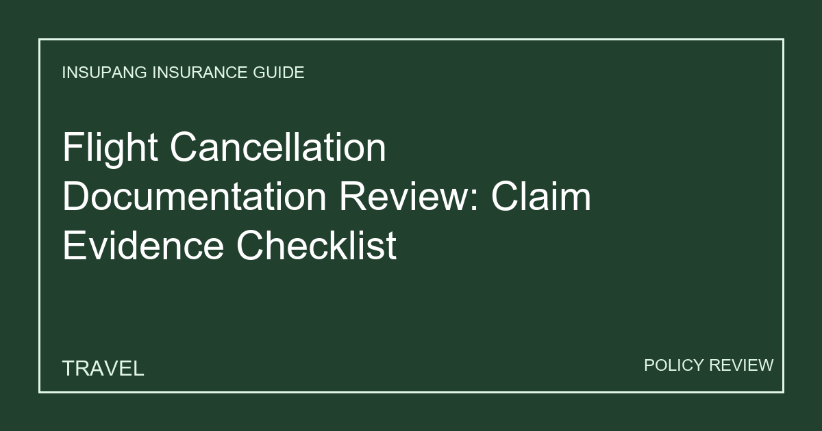 Flight Cancellation Documentation Review: Claim Evidence Checklist - Insupang insurance guide thumbnail