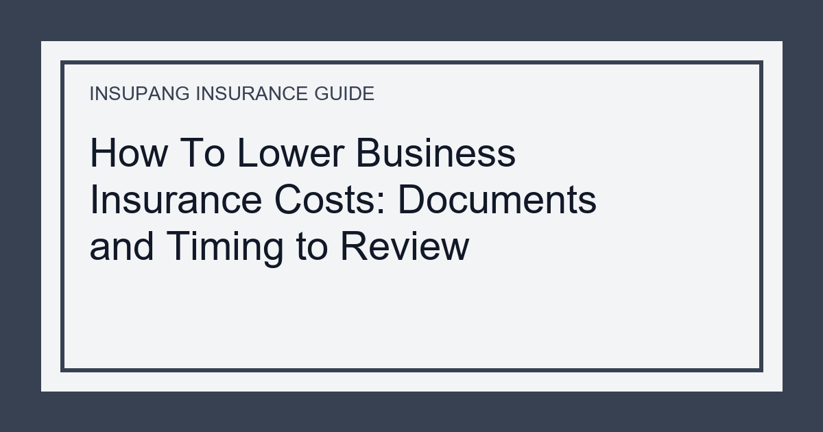 How To Lower Business Insurance Costs: Documents and Timing to Review - Insupang insurance guide thumbnail